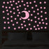 Tweruna 100 1 3D Stars & Moon Glow in The Dark Stars for Ceiling, Pink Glowing Wall Stickers with Adhesive Pads