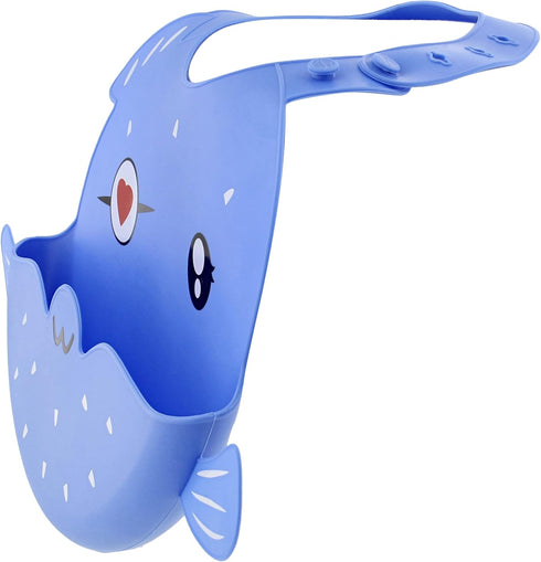 Silicone Bibs with Food Catcher Pocket, Adjustable Blue Fish Feeding Bibs with Trough for Littles