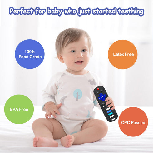 2-Pack Silicone Baby Teething Toys, TV Remote Shape Teethers for Infants, Chew Toys for Toddlers