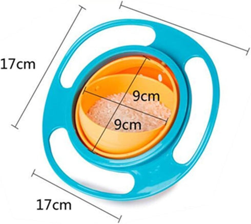 Berry President Magic Bowl, 360 Degree Rotation Spill Resistant Gyro Bowl with Lid for Toddler Kids (Pink+Blue+Green)
