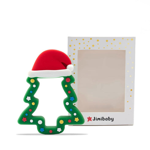 Jimibaby Package Silicone Teether - Christmas Teething Toy for Baby Boys & Girls, Perfect Stocking Stuffer, Comes