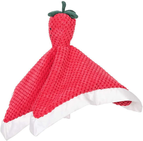 Apricot Lamb Stuffed Fruit Strawberry Security Blanket Infant Nursery Character Blanket Luxury Snuggler Plush baby lovey(Strawberry, 13 Inches) by Apricot Lamb