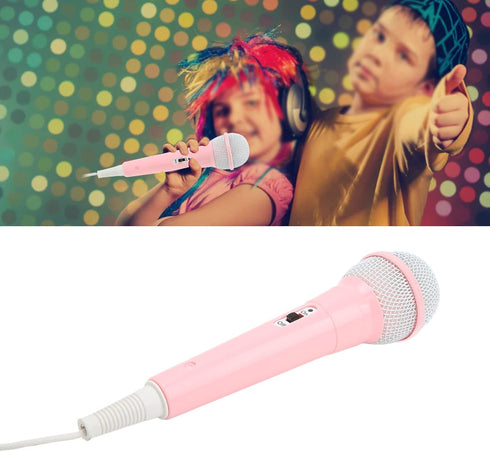 Zyyini Kids Wired Microphone, 3.5mm Jack, Lightweight, No Battery for Kids Singing Machine