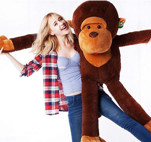 YunNasi (43.3 Inches) Large Stuffed Monkey Giant Monkey Stuffed Animal Big Gorilla Plush Toy for Kids and Girlfriends