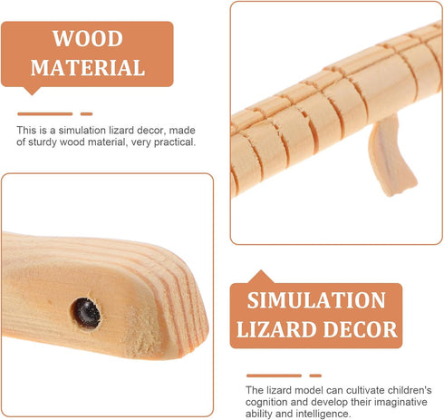 TOYANDONA 25 Pcs Wooden Wiggly Toy, Wood Lizard Toy, DIY Lizard Toy, Realistic Wood Crafts for Kids
