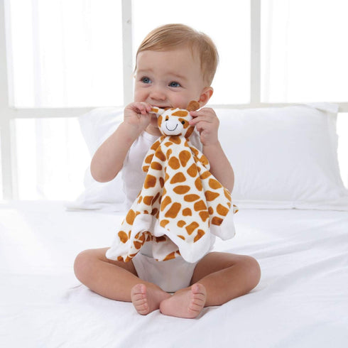 Apricot Lamb Luxury Snuggle Plush Cute Giraffe Infant Stuffed Animals Security Blanket, Yellow Giraffe, 14 Inches