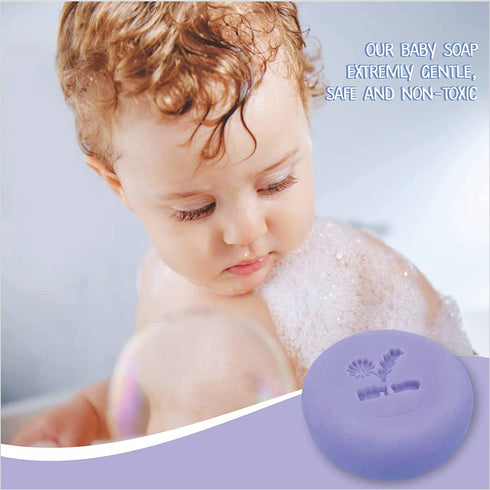 100% Natural LAVENDER CHAMOMILE Baby Soap Bar with Lavender Essential Oil, Organic Chamomile Water, and Shea Butter