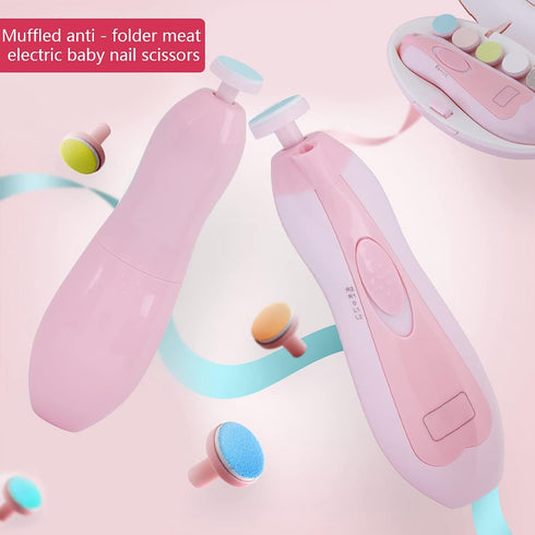 Trimmer 6 Tyenaza Baby Nail Electric, Baby Nail Clippers Nail File Kit with Grinding Pads, Trim Polish Grooming