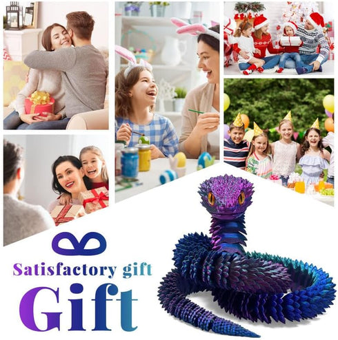 SGYYSG 3D 21 Inch 3D Color-1) Printed Snake - Movable Articulated Snake, Perfect Printed Animals for Educational Toys!