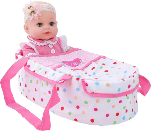 12 Inch 36 DONTNO Baby Doll with Bassinet Bed,Reborn Alive Doll Includes Clothes