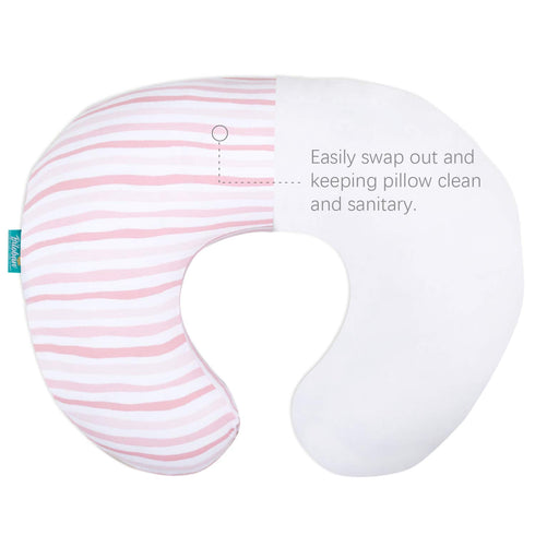 2 Pack 100% Biloban Nursing Pillow Cover for Boppy Pillow Stretchy Cotton Large Zipper Super Soft & Breathable Infant