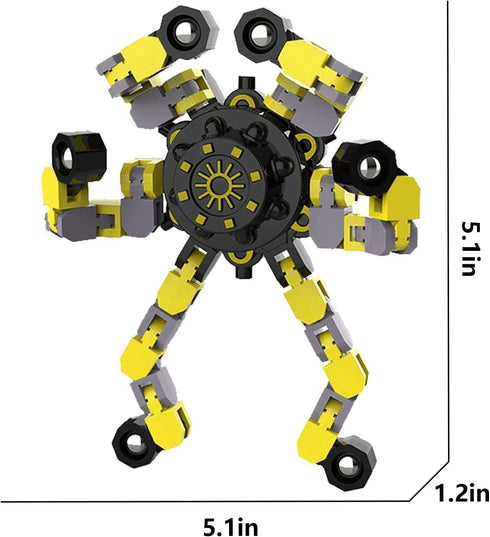 DUBANJOWE 32 Pcs Fidget Spinners Toys for Kids & Adults, Deformable Robot Transformable Fingertip Spinner, Stress