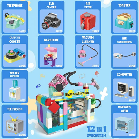 WODMAZ 24PCS Electric Appliances Building Blocks, Party Favors for Kids, Easter Basket Stuffers Toys