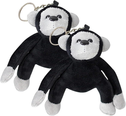 2pcs Plush Monkey Keychains, Stuffed Orangutan Gorilla Keyrings, Cute Animals for Backpacks, Monkey Stuffed Animal