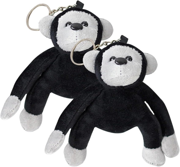 2pcs Plush Monkey Keychains, Stuffed Orangutan Gorilla Keyrings, Cute Animals for Backpacks, Monkey Stuffed Animal