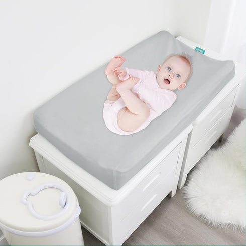 2 Pack 32"x16" Changing Pad Cover Waterproof, Diaper Change Table Sheets for Baby Boys Girls, Fitted Cradle Sheets
