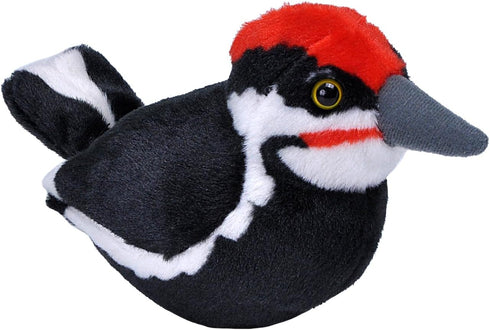 Wild Republic Audubon Birds Pileated Woodpecker Plush with Authentic Bird Sound, Stuffed