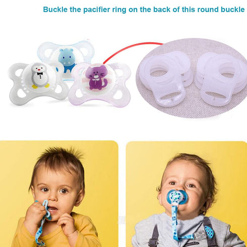 Dummy 10pcs Soft Silicone Adapter Rings Baby Pacifier Clips Holders for Button Style Soother Teething Ring (White)