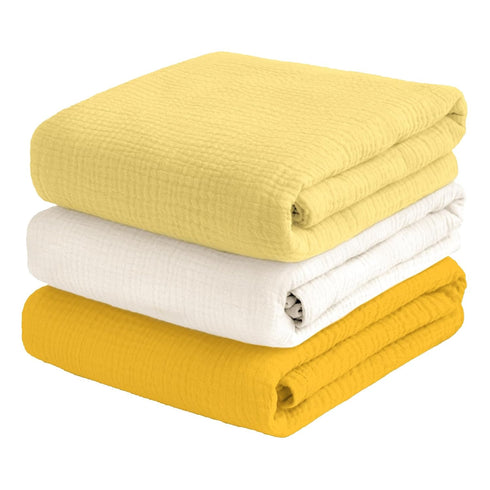 Muslin Swaddle Blankets for Baby Boy - 3 Pack 47x47 Inch Large