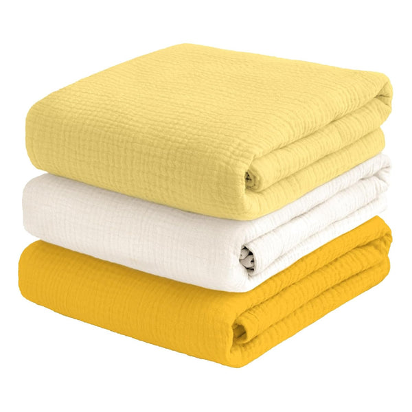 Muslin Swaddle Blankets for Baby Boy - 3 Pack 47x47 Inch Large