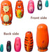 Russian Nesting Dolls for Kids, Stacking Wooden Handmade Matryoshka Dolls, 5 Piece Cute Cartoon Animal Pattern, Great Toy Gift for Girls Boys' Birthday or Home Decoration (Orange)