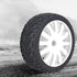 2Pcs Racing Car Rubber Wheel Hub Tires for 1/8 On-Road Racing RC (White)
