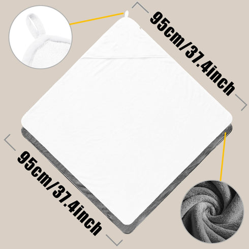 Vaxaape 2 Pack,Extra 37.4 37.4Inch,Baby Hooded Baby Towels for Newborn Large * Essentials,Soft and Absorbent Hooded