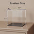 SVENJBB 11x9x11 Inch Acrylic Display Case, Cube Acrylic Boxes for Display, Clear Display Cases with Matte Black Base