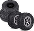 4pcs RC Crawler Tires, Rubber Grappler Tires with Plastic Wheel for 1/16 RC Car