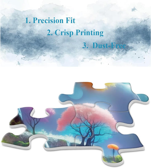 BBOLDIN 1000 Magic Forest Landscape Puzzles for Adults Pieces, Nature Waterfall Moon Jigsaw Puzzle, Colorful Tree