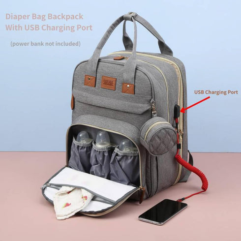 Loyybee Backpack, Pack Diaper Bag Baby Diaper Bag with Changing Station Multifunctional Travel Baby Bag, Waterproof