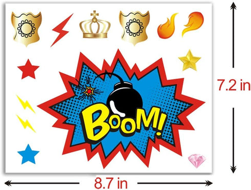 ADJOY Large Superhero Party Stickers - Super Hero Sign Cutout Stickers for Party Supplies