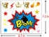 ADJOY Large Superhero Party Stickers - Super Hero Sign Cutout Stickers for Party Supplies