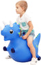 Bouncy Dinosaur Hopper - Inflatable Dino Bouncing Animal for Toddlers, Navy Blue Ride On Toy with Pump for 4-8 Year Olds