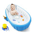 PandaEar Inflatable Baby Bathtub, Portable Toddler Bath Tub with Air Pump, Foldable Shower Basin (Blue)