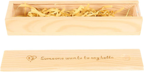 Wooden Pregnancy Test Keepsake Box with Lid Delicate Storage Case for Preserving