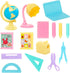 ENOCHT 27 Pcs Doll School Accessories, 4 Doll Backpacks with Zipper, Computers, Glasses, Study Accessories