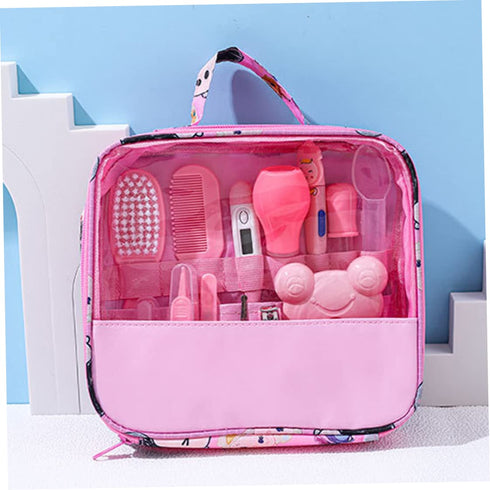 Jualyue Set 13 PCS/Set Baby Healthcare Grooming Kit Baby Nasal Aspirator Nail Clipper Hairbrush Newborn Daily Cleaning