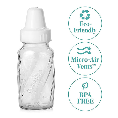 4 Oz, 6 Evenflo Feeding Classic Glass, Twist Bottles, Bottles.