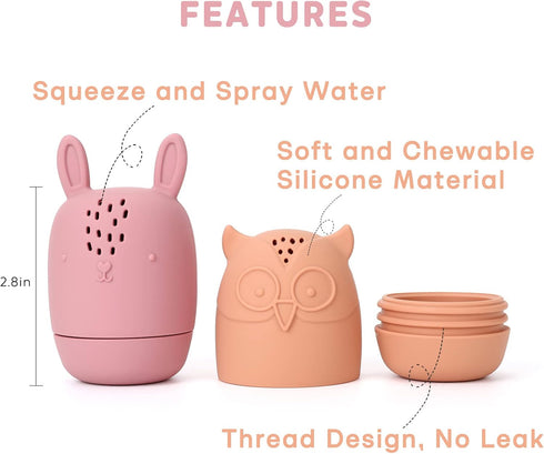 6-12-18 1-3 Silicone Bath Toys, Squeezable Bathtub Toys for Toddle Months+, Kids-Friendly Bath Toys, Baby Shower Toys