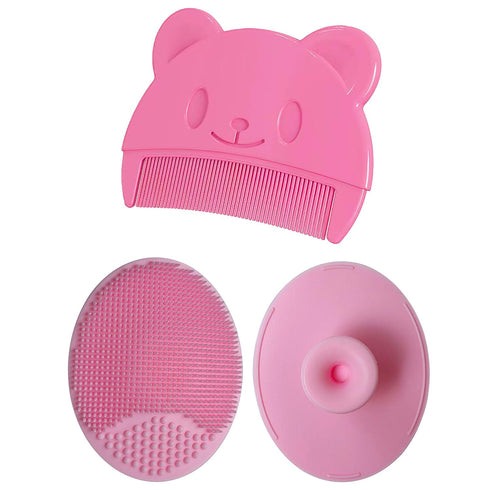 HUAYINGMEI Baby Bath Brush, Baby Cradle Cap Brush, Silicone Massage Brush, Baby Comb,