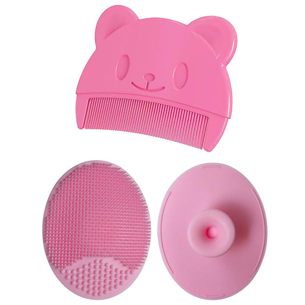 HUAYINGMEI Baby Bath Brush, Baby Cradle Cap Brush, Silicone Massage Brush, Baby Comb,