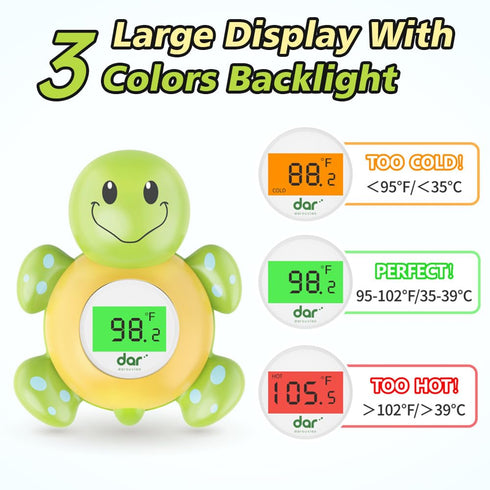 Baby Bath Thermometer, Digital Water Temperature Thermometer with 3 Color Backlit and Temperature Warning, Safety Bath Tube Thermometer Floating Toy for Infant, Toddler