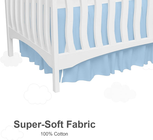 MD Home Decore 100% 14" Crib Bed Skirt Dust Ruffle with Split Corners - Cotton - Nursury Standard Crib Bedding Toddler