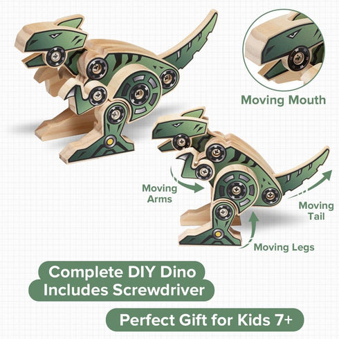Little Jupiter DIY Wooden Kit with Stickers - Dinosaur Toys for Kids 7-12 Yrs, Wood Crafts for Kids (T-Rex)