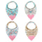 Reversible Baby Teething Bibs with Attached Pink Heart Teether - Boho Antler - Set of 2