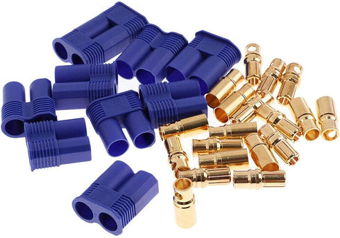 5 Pairs EC8 Banana Plug Connectors Female Male 8.0mm Gold Bullet Connector for RC ESC LIPO Battery Device Electric Motor