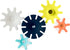 Boon Cogs Baby Bath Toys, Spinning Gear Themed Sensory Toys for Bathtub, Navy and Yellow, 5 Count
