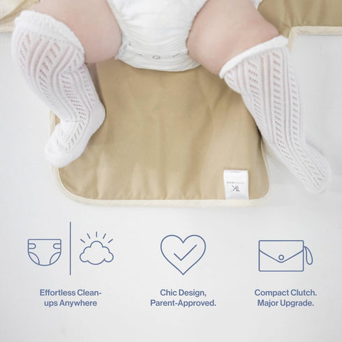 Toddlekind Mini Maven Portable Changing Pad Organic Cotton & Water-Resistant Polyester Travel-Friendly, Foldable Change