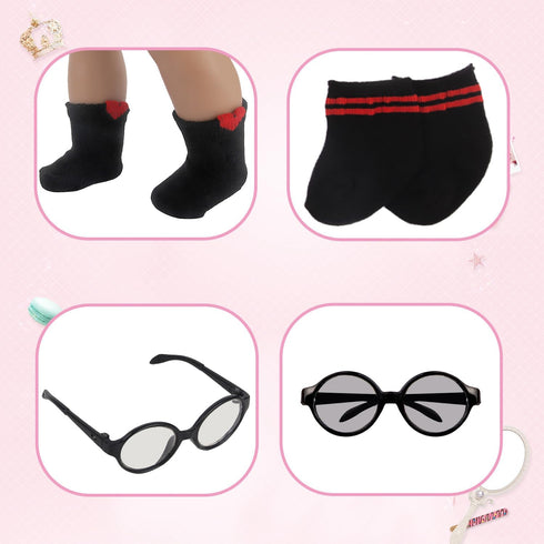 18 Inch Doll Playset for Girl Dolls, Micky Themed Accessories for American Dolls, Total of 7 pcs